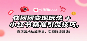 快团团变现玩法+小红书精准引流技巧，真正落地私域卖货，一年从0做到月入3万+-木白网创