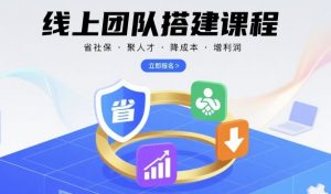 线上团队搭建课程，省社保，聚人才，降成本，增利润，团队管理必看-木白网创