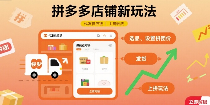 拼多多店铺新玩法，代发供应链上拼玩法-木白网创