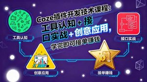 Coze插件开发技术课程：工具认知+接口实战+创意应用，学完即可接单赚钱-木白网创