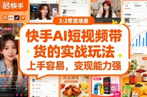 快手ai短视频带货的实战玩法，上手容易，变现能力强-木白网创