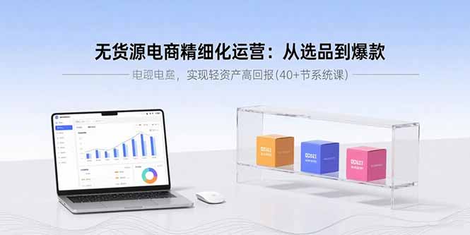 无货源电商精细化运营:从选品到爆款,实现轻资产高回报(40+节系统课-木白网创