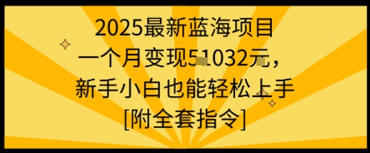 2025最新蓝海项目一个月变现1w+新手小白也能轻松上手【附全套指令】-木白网创