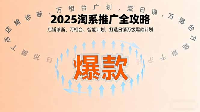 2025淘系推广全攻略，店铺诊断、万相台、智能计划，打造日销万级爆款计划-木白网创