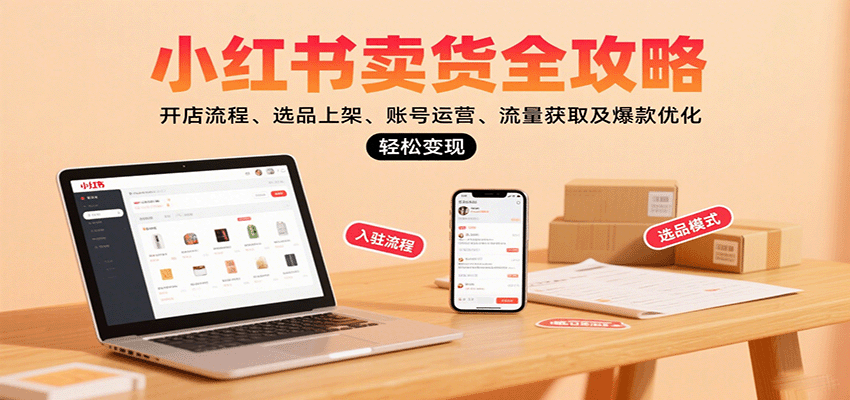 小红书卖货全攻略：开店流程、选品上架、账号运营、流量获取及爆款优化，轻松变现-木白网创