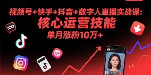 视频号+快手+抖音+数字人直播实战课(9月-木白网创