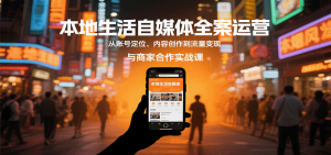 本地生活自媒体全案运营,从账号定位、内容创作到流量变现与商家合作实战课-木白网创