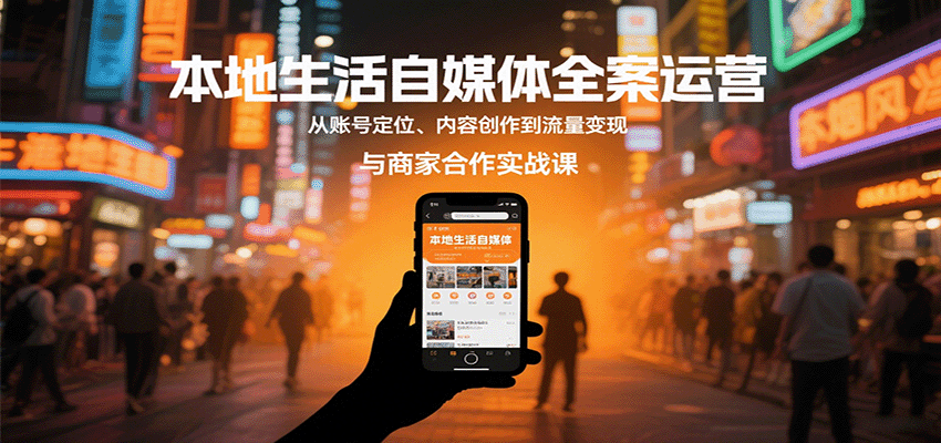 图片[1]-本地生活自媒体全案运营，从账号定位、内容创作到流量变现与商家合作实战课-木白网创