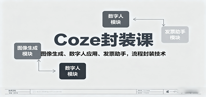 图片[1]-Coze封装课，图像生成、数字人应用、发票助手，流程封装技术-木白网创