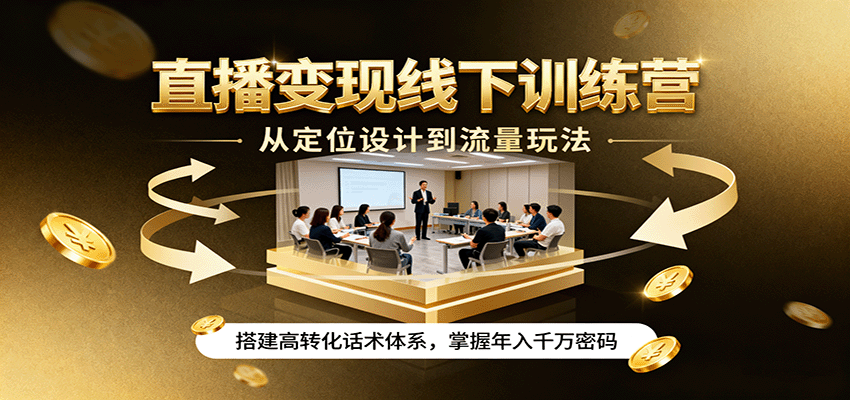 图片[1]-直播变现线下训练营，从定位设计到流量玩法，搭建高转化话术体系，掌握年入千万密码-木白网创