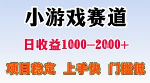 最新小游戏赛道，日收益1k-2k+，项目稳定上手快门槛低，在家就可以自己创业【揭秘】-木白网创