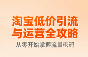 淘宝低价引流与运营全攻略(更新9月)-木白网创