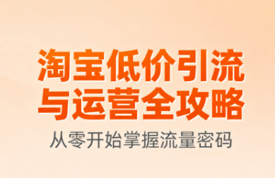 淘宝低价引流与运营全攻略(更新9月)-木白网创