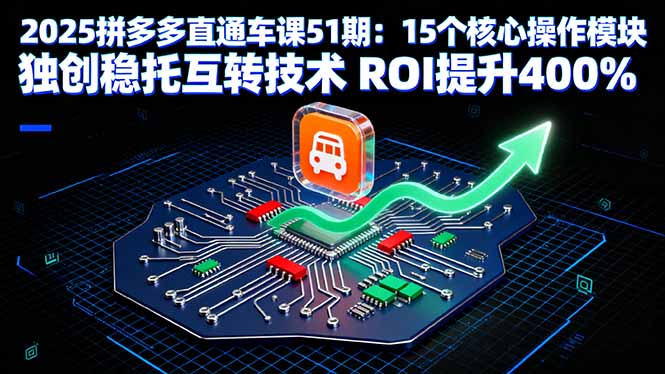 2025拼多多直通车课51期：15个核心操作模块 独创稳托互转技术 ROI提升400%-木白网创