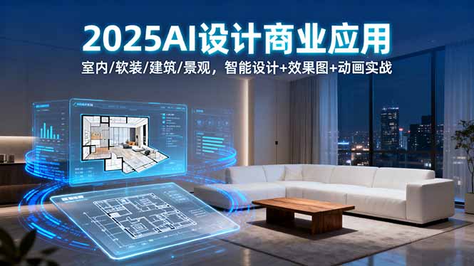 2025AI设计商业应用：室内/软装/建筑/景观，智能设计+效果图+动画实战-木白网创