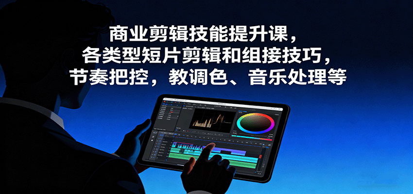 图片[1]-商业剪辑技能提升课，各类型短片剪辑和组接技巧，节奏把控，教调色、音乐处理等-木白网创