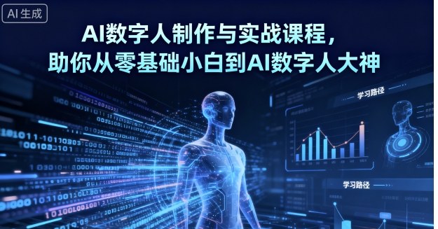 AI数字人制作与实战课程，助你从零基础小白到AI数字人大神-木白网创