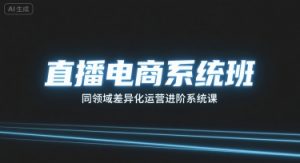 直播电商系统班，同领域差异化运营进阶系统课-木白网创