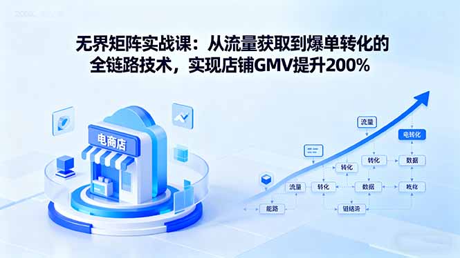 无界矩阵实战课：从流量获取到爆单转化的全链路技术，实现店铺GMV提升200%-木白网创