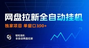 网盘拉新全自动挂G，独家项目，全自动运行完成拉新做任务，单窗口3张+【揭秘】-木白网创