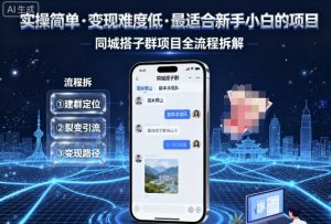 实操简单,变现难度低,最适合新手小白做的项目,每天轻松收入3张,同城搭子群项目全流程拆解-木白网创