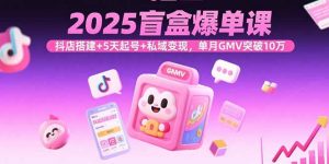 2025盲盒爆单课，抖店搭建+5天起号+私域变现，单月GMV突破10万-木白网创