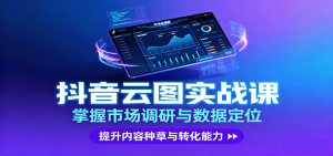 抖音云图实战，掌握市场调研与数据定位，提升内容种草与转化能力-木白网创