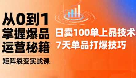 抖音小店爆品打造与矩阵裂变实战课-木白网创