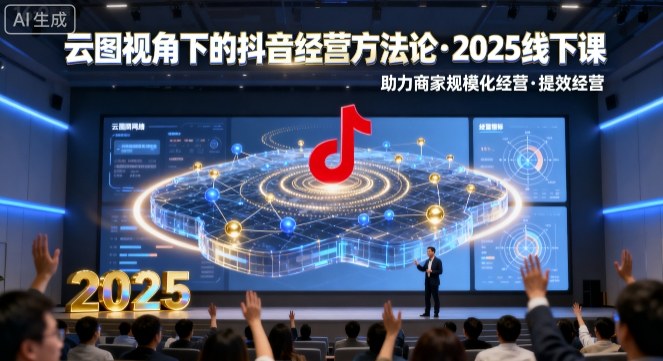云图视角下的抖音经营方法论，2025线下课，助力商家规模化经营，提效经营(录音+字幕)-木白网创