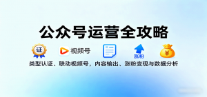 公众号运营全攻略：类型认证、联动视频号，内容输出、涨粉变现与数据分析-木白网创