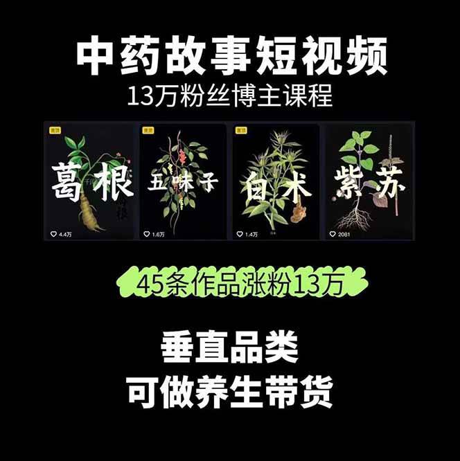 图片[2]-中药文化赛道：溯源故事开发，AI工具实战，平台运营，全方位解锁中医流量变现新路径-木白网创