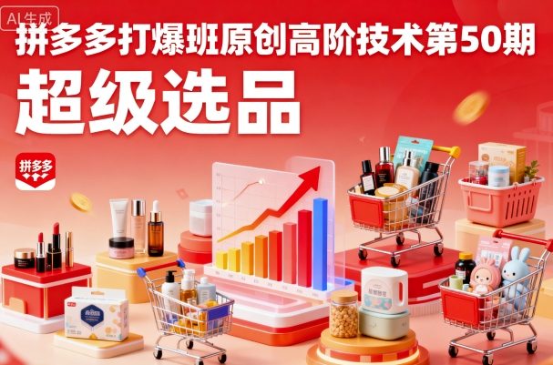 拼多多打爆班原创高阶技术第50期,超级选品-木白网创