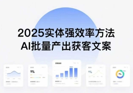 实体强效率方法：AI批量产出获客文案，2025年普通人拥抱AI，实现实体创收-木白网创