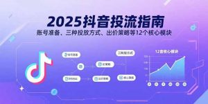 2025抖音投流指南，账号准备、三种投放方式、出价策略等12个核心模块-木白网创