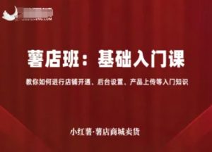 小红薯薯店商城卖货，基础入门课，教你如何进行店铺开通、后台设置、产品上传等入门知识-木白网创