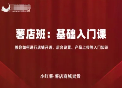 小红薯薯店商城卖货，基础入门课，教你如何进行店铺开通、后台设置、产品上传等入门知识-木白网创