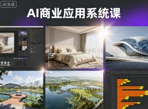 AI商业应用系统课，室内-软装-建筑-景观，智能设计+效果图+动画画实战-木白网创