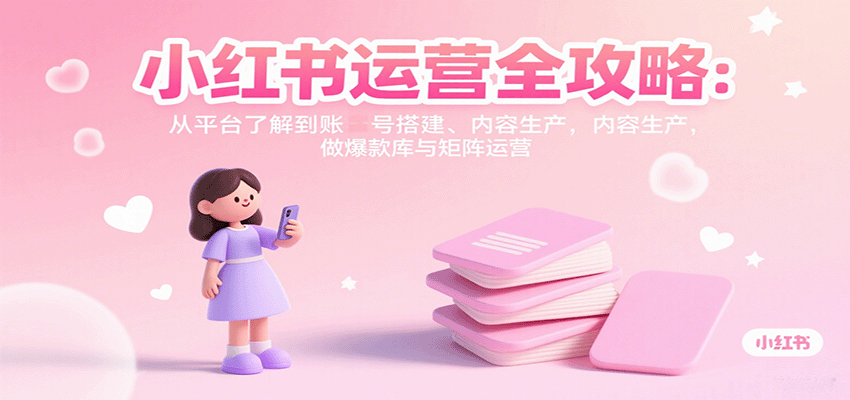 图片[1]-小红书运营全攻略：从平台了解到账号搭建、内容生产，做爆款库与矩阵运营-木白网创