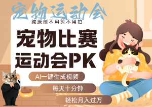 AI萌宠运动员跳水 射击 篮球 足球比赛 每天十分钟 附详细提示词文案库 代替做...-木白网创