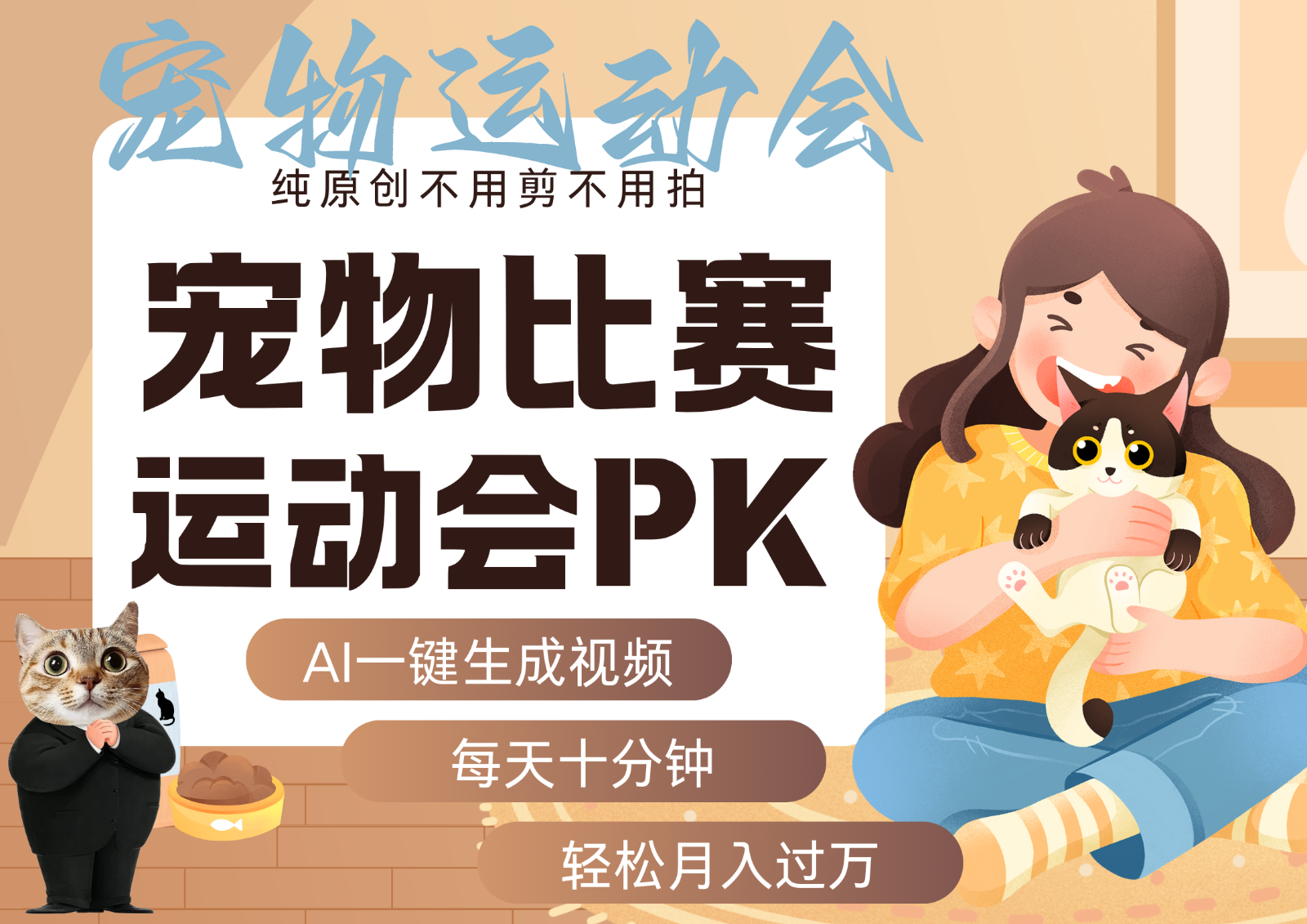 AI萌宠运动员跳水 射击 篮球 足球比赛 每天十分钟 附详细提示词文案库 代替做…-木白网创