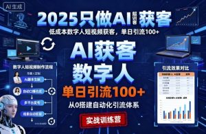2025只做AI获客，AI超级获客实训营，低成本数字人短视频获客，单日引流100+-木白网创