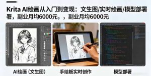 Krita AI绘画从入门到变现：文生图/实时绘画/模型部署，副业月均6000元-木白网创