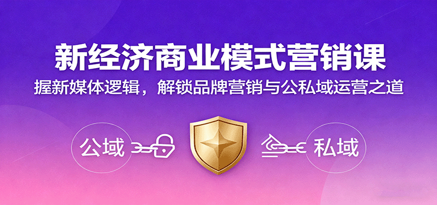 新经济商业模式营销课，握新媒体逻辑，解锁品牌营销与公私域运营之道-木白网创