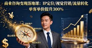商业咨询变现落地课：IP定位/视觉营销/流量转化，单客单价提升300%-木白网创