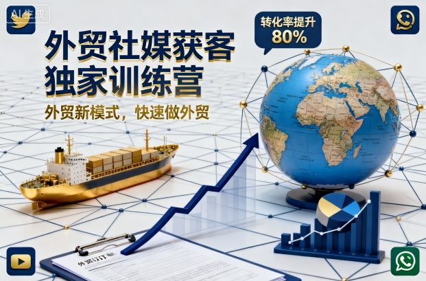 外贸社媒获客独家训练营，外贸新模式，快速做外贸-木白网创