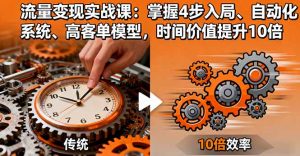 流量变现实战课：掌握4步入局、自动化系统、高客单模型，时间价值提升10倍-木白网创