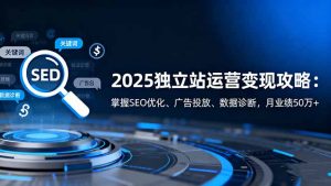 2025独立站运营变现攻略：掌握SEO优化、广告投放、数据诊断，月业绩50万+-木白网创