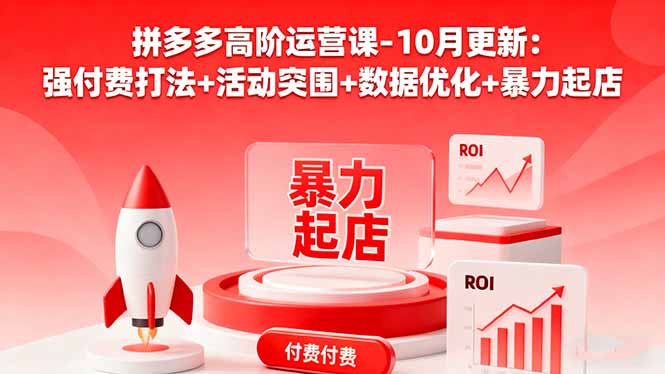 拼多多高阶运营课-10月更新：强付费打法+活动突围+数据优化+暴力起店-木白网创