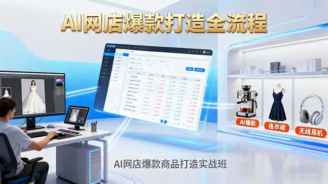 AI网店爆款商品打造实战班:AI技术实现商品图智能处理,快速搭建AI网店-木白网创