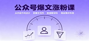 公众号爆文涨粉课：从内容方向设计到爆文写作，数据解读和商业模式布局-木白网创